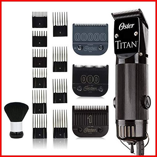 Oster Titan Model 76076-310 Detachable Blade Heavy Duty Clipper with Bonus 00000 Detachable Blade Oster 10 Guide Comb Set a