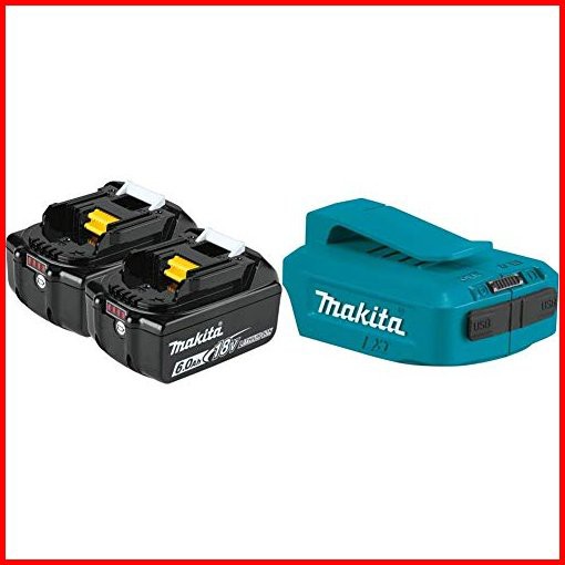 Makita BL1860B-2 18V LXT Lithium-Ion 60 Ah Battery 2 Pack ADP05 18V LXT Lithium-Ion Cordless Power Source Power Sourc