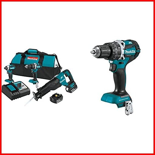 Makita XT328M 18V LXT Lithium-Ion Brushless Cordless 3-Pc Combo Kit 40Ah with XPH12Z 18V LXT Lithium-Ion Compact Brushles