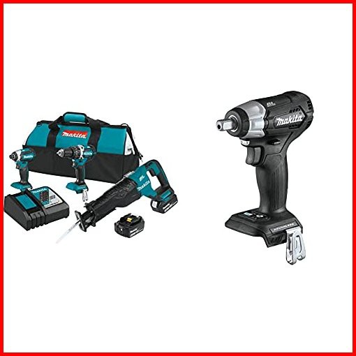 Makita XT328M 18V LXT Lithium-Ion Brushless Cordless 3-Pc Combo Kit 40Ah with XWT13ZB 18V LXT Lithium-Ion Sub-Compact Bru