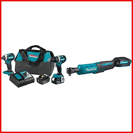 Makita XT269M 18V LXT Lithium-Ion Brushless Cordless 2-Pc Combo Kit 40Ah with XRW01Z 18V LXT Lithium-Ion Cordless 38