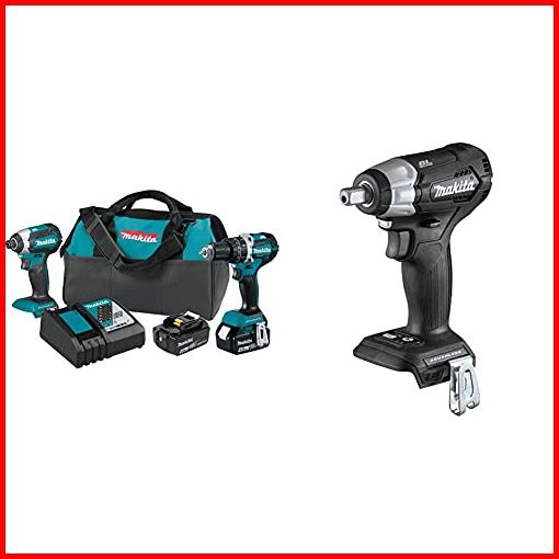 Makita XT269M 18V LXT Lithium-Ion Brushless Cordless 2-Pc Combo Kit 40Ah with XWT13ZB 18V LXT Lithium-Ion Sub-Compact Bru