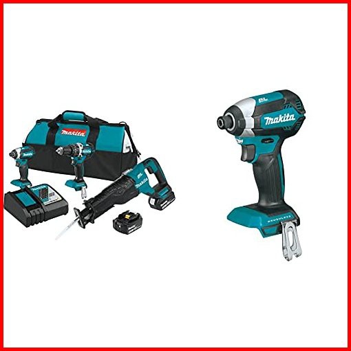 Makita XT328M 18V LXT Lithium-Ion Brushless Cordless 3-Pc Combo Kit 40Ah with XDT13Z 18V LXT Lithium-Ion Brushless Cordle