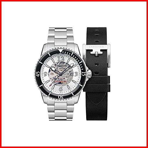 Earnshaw Duncan Analog Silver Dial Mens Watch-ES-8129-44 Silver並行輸入品