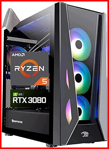 iBuypower Trace MR 10GB GDDR6X VR Ready Gaming Desktop ComputerRyzen5 5600XGeForce RTX 3080 10GB Graphic64GB DDR4 Memory