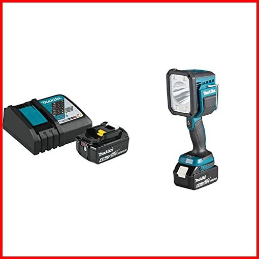 Makita BL1840BDC1 18V LXT Lithium-Ion Battery and Charger Starter Pack 40Ah with DML812 18V LXT Lithium-Ion Cordless LED