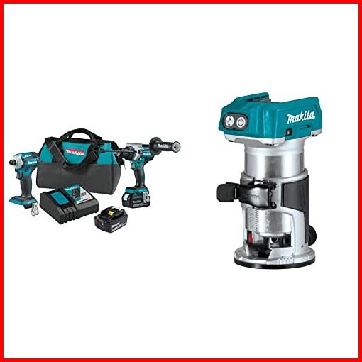 Makita XT288T 18V LXT Lithium-Ion Brushless Cordless 2-Pc Combo Kit 50Ah XTR01Z 18V LXT Lithium-Ion Compact Brushless C