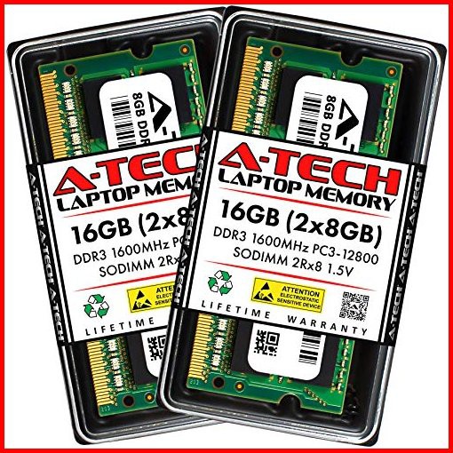 A-Tech 16GB Kit 2x8GB Memory RAM for HPCompaq Probook 6570B - DDR3 1600MHz PC3-12800 Non ECC SO-DIMM 2Rx8 15V - Laptop