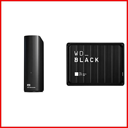 WD 14TB Elements Desktop Hard Drive HDD Xbox - WDBWLG0140HBK-NESN WDBlack 5TB P10 Game Drive - Portable External Hard Dr