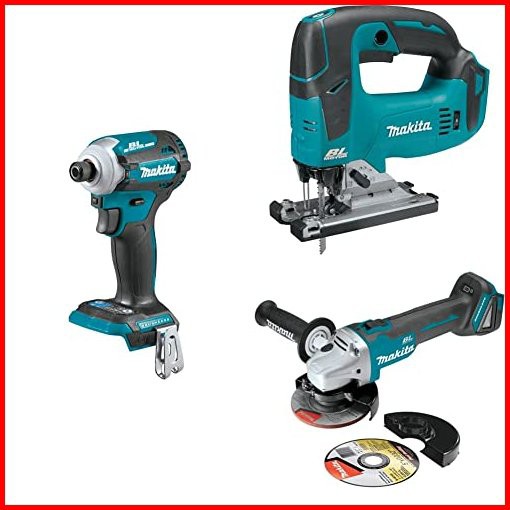 Makita XDT16Z 18V LXT Lithium-Ion Brushless Cordless Quick-Shift Mode 4-Speed Impact Driver XVJ02Z Brushless Jig Saw XAG0