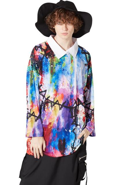 驚きの安さ Ankorock アンコロック Tシャツ メンズ カットソー ワンピース シャツ襟 ビッグtシャツ レディース ユニセックス 服 ブランド 長袖 無地 ポイント10倍 Olsonesq Com