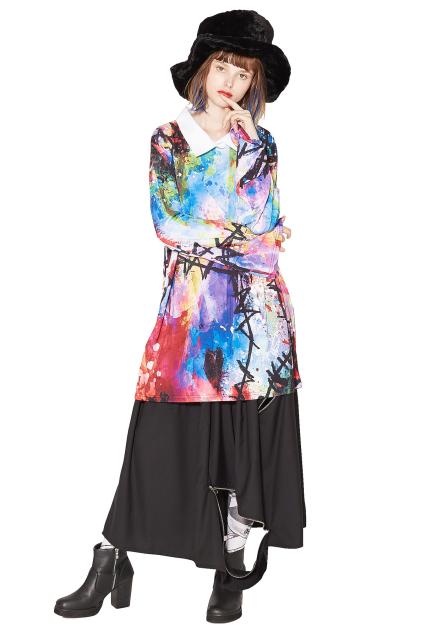 驚きの安さ Ankorock アンコロック Tシャツ メンズ カットソー ワンピース シャツ襟 ビッグtシャツ レディース ユニセックス 服 ブランド 長袖 無地 ポイント10倍 Olsonesq Com