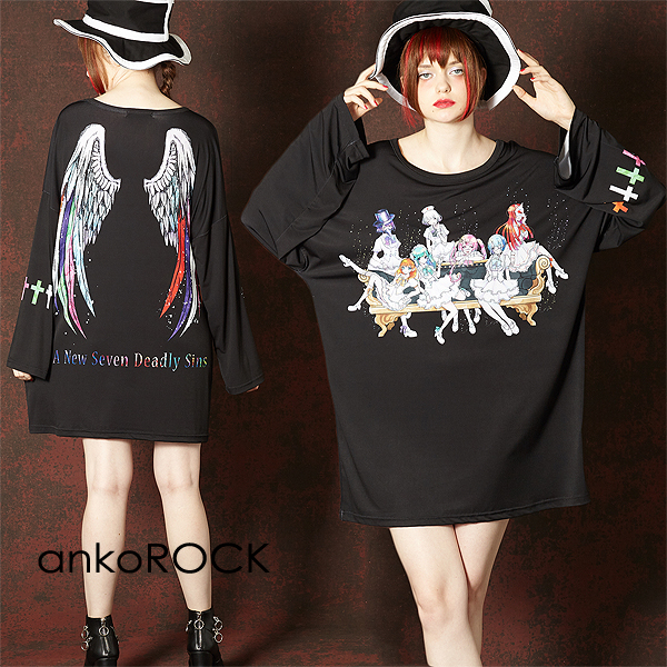 最安値に挑戦 Ankorock アンコロック Tシャツ メンズ カットソー ワンピース ビッグtシャツ レディース ユニセックス 服 ブランド 長袖 ロンt クルーネ クライマックスセール再値下げ Carlavista Com