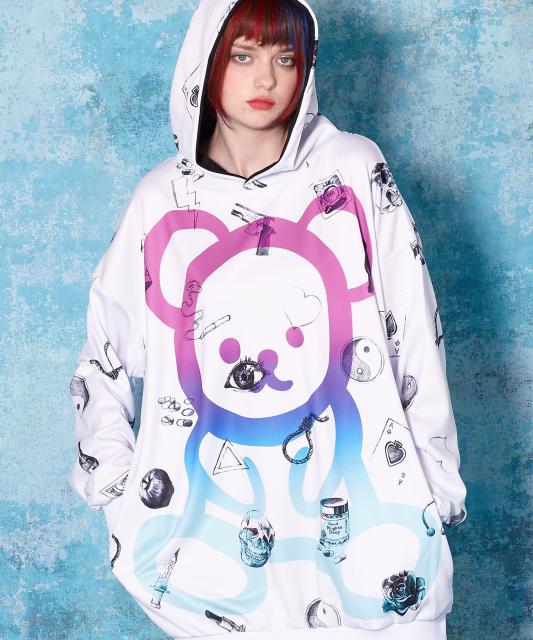 人気ブランド Ankorock アンコロック パーカー メンズ プルオーバー レディース ユニセックス 服 ブランド 長袖 ロング丈 プルパーカー プリント くま ラッピング無料 返品も保証 Gdpcambodia Org