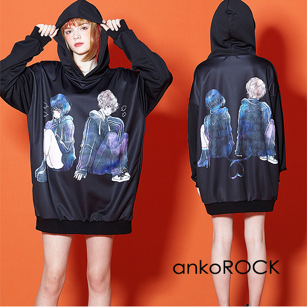 セール価格 公式 Ankorock アンコロック パーカー メンズ プルオーバー レディース ユニセックス 服 ブランド 長袖 厚手 プリント 総柄 女の子 ビッグシル 当店人気の限定モデルが再々々入荷 Ogytech Com