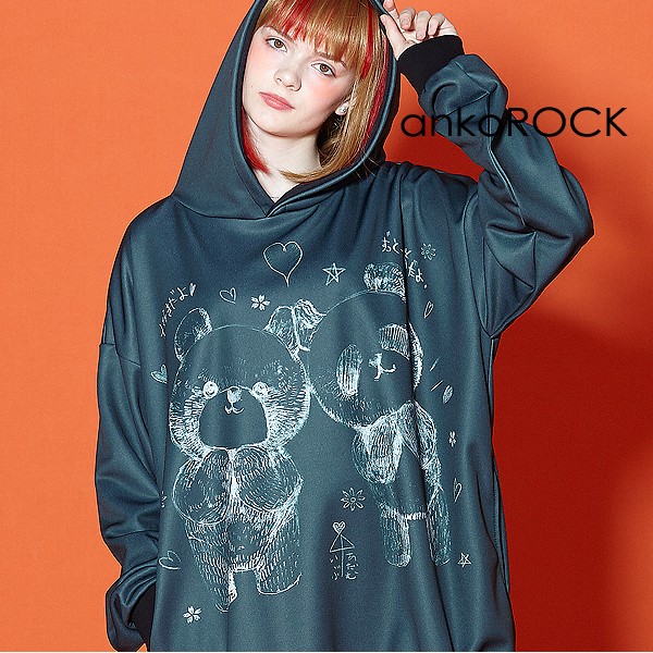 超目玉 Ankorock アンコロック パーカー メンズ プルオーバー レディース ユニセックス 服 ブランド 長袖 厚手 プリント アニマル柄 動物柄 テデ 即発送可能 Www Iacymperu Org