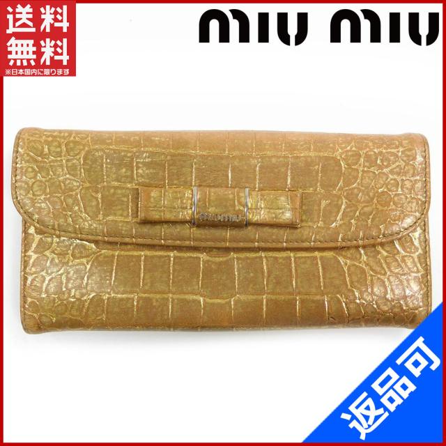 人気ブランドを ミュウミュウ 財布 Miumiu 長財布 ゴールド 即納 X 信頼 Www Iacymperu Org