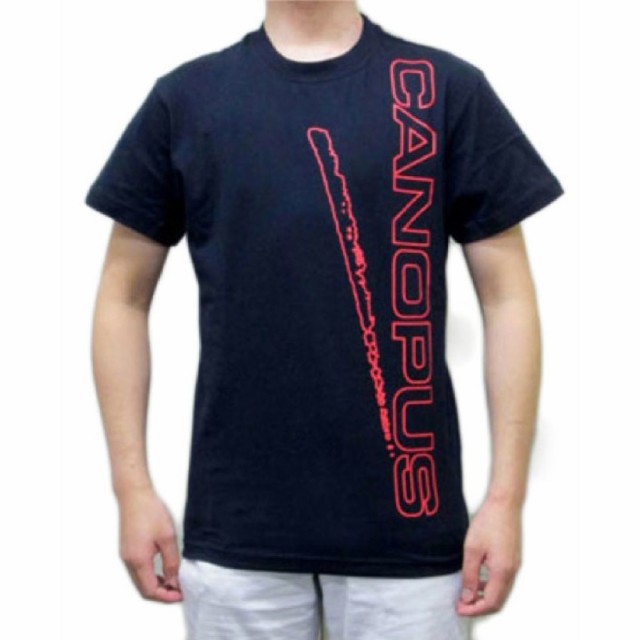 セール CANOPUS 黒×赤アウトラインロゴ XLサイズ 【75%OFF!】 Tシャツ