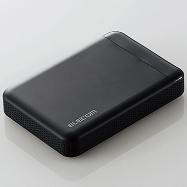 エレコム(ELECOM) ELP-EDV020UBK(ブラック) 外付けHDD 2TB USB3.1Gen1/3.0/2.0接続 耐衝撃