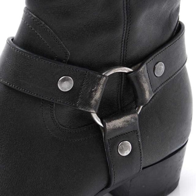 あす着 サンローランパリ Saint Laurent Paris ジップアップ ブーツ Harness Leather 新作続 Stone Washed In Wyatt メンズ Boots