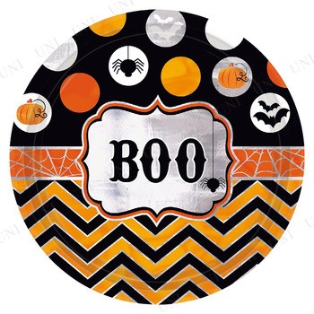 プレート7” モダンハロウィン(紙皿) 17.5cm 8枚入り