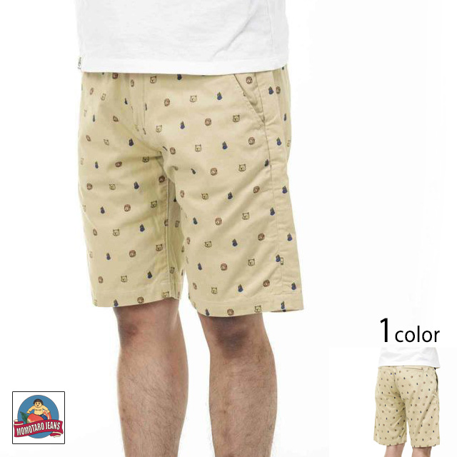 新しいコレクション 犬猿雉家来モノグラムプリントショーツ 桃太郎ジーンズ 02 071 Momotaro Jeans 日本製 国産 ハーフパンツ Mij M Mij 海外正規品 Www Iacymperu Org
