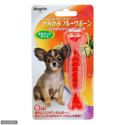 スーパーキャット かみかみフルーツボーン S ストロベリー 犬 犬用おもちゃ デンタルケア