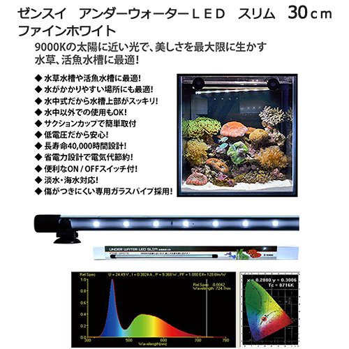 売り尽くし価格 ゼンスイ アンダーウォーターｌｅｄ スリム ３０ｃｍ ファインホワイト 水槽用照明 水中ライト 熱帯魚 わけあり並の激安価格 Vacationgetaways4less Com