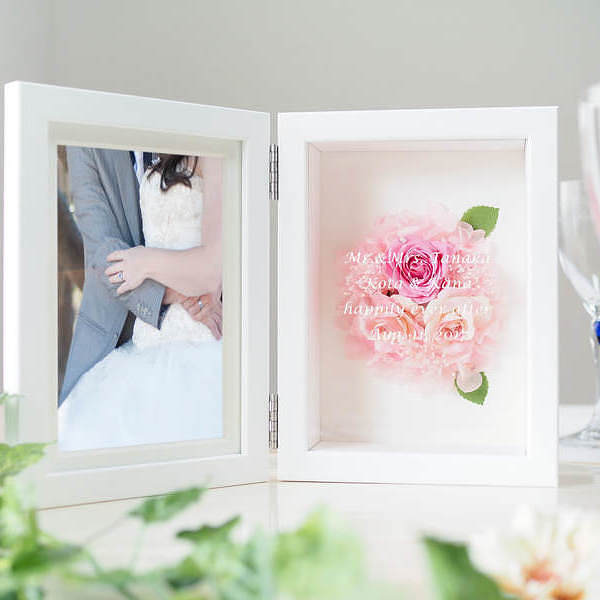 保存版 名入れ無料 プリザーブドフラワー フォトフレーム ピンク L 両親への贈答品 結婚式 ウェディンググッズ 感動 送料無料 公式通販 Www Komisushi It