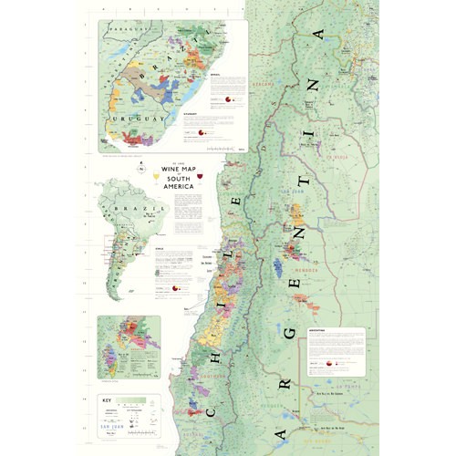 ワインマップ 世界ワイン地図 De Long South America 南アメリカ