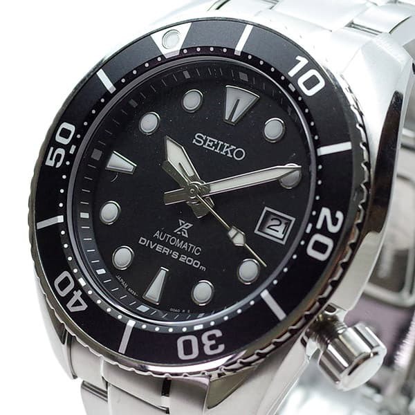 [即日発送]セイコー メンズ 腕時計/SEIKO PROSPEX プロスペックス 自動巻き 腕時計 ブラック シルバー 送料無料/込 誕生日プレゼント