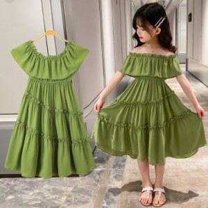 子供服 女の子 ワンピース 半袖 マキシ丈 シフォン ワンピース キッズ ジュニア 夏 ナチュラル ボヘミアン ピアノ 発表会