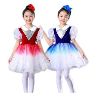 キッズ ダンス 衣装 子供用 スパンコール ワンピース チアダンス衣装 チュチュスカート ジュニア 女の子 ダンス衣装 イベント セットアッ