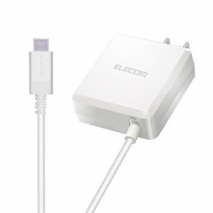 エレコム USB コンセント 充電器 18W  USB PD対応  Type-Cケーブル 1.5ｍ 一体型 ホワイト MPA-ACCP04WH