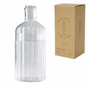 SPICE OF LIFEスパイス 洗いやすい 花瓶 ウェーブボトルフラワーベース2WAY クリア 直径10cm 高さ25cm KEGY1010CL