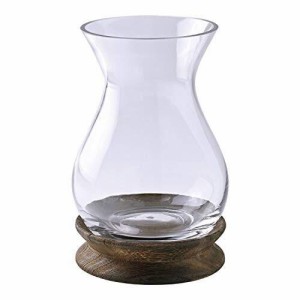 SPICE OF LIFEスパイス 花瓶 フラワーベース 花器 ナロー BOLD Sサイズ ガラス クリア 木製 桐 大型 セパレート ブラウン 直径14.5cm 