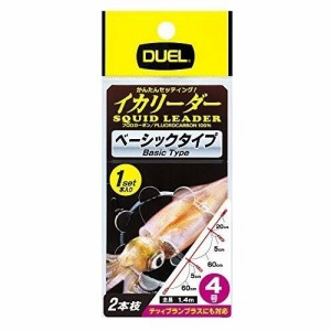 DUELデュエル フロロライン 4号 イカリーダー 2本枝 1セット入 4号 スナップ付 イカメタル E1370