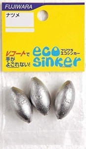 フジワラFUJIWARA 釣り用 オモリ エコシンカー 鉛 ナツメ シルバー 3号