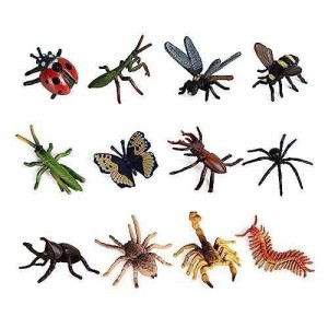 12PCSミニ動物フィギュア 昆虫フィギュア ミニ動物フィギュア リアルな動物模型 人気動物 飾り物 コレクション