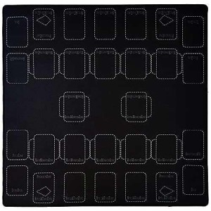 OTOlife 遊戯王 プレイマット 全面縫製仕様 ラバープレイマット 滑り止め 収納袋付き カードゲーム ポ ケカ 60×60cm 黒