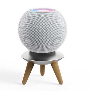 Sikai スピーカースタンド for HomePod mini 用 壁掛けホルダー ホームボット ミニ用 HomePod mini 用 中実アルミとウオルナット素材を採