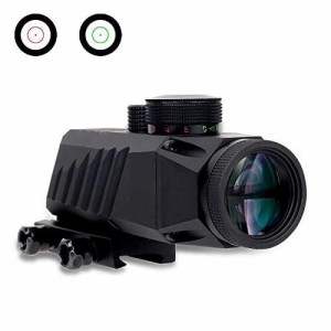 FOCUHUNTER プリズムスコープ3X30mmタクティカルサイトスコープ 赤緑照明付き光学スコープ 20mmレール用の標準ウィーバーマウント付き