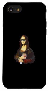 iPhone SE 2020  7  8 ケバブを食べるモナリザ 面白いアート スマホケース