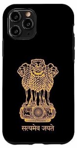 iPhone 11 Pro インドのライオンエンブレム インド国旗 ヒンディー語 デリー ムンバイ スマホケース