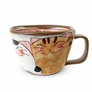 J-kitchens 工房祥 sho〜 スープカップ レッド 3匹の子猫 波佐見焼 日本製  179485