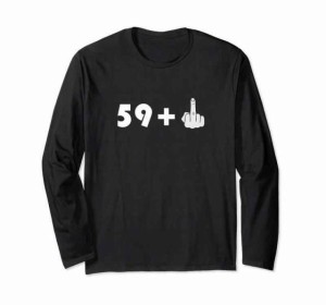 還暦 還暦祝い 面白いtシャツ 60歳 ミドルフィンガー メンズ 男性 おもしろ 面白い 服 父の日 ネタ 長袖Tシャツ