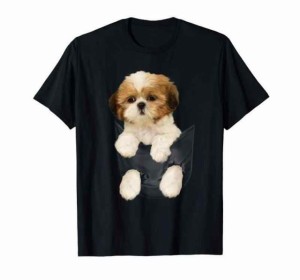 シーズー ポケットに入った子犬 Tシャツ Tシャツ