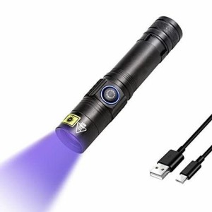 WINDFIRE 紫外線懐中電灯 ブラックライト 365NM UVフラッシュライト USB充電式LED小型ポケット懐中電灯 ブラックライト お金探知機 ペッ