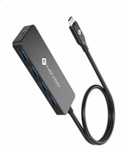 NOVOO 4IN1 USB C ハブ - 600MM延長ケーブル、4つの高速USB 3.0ポート、5GBPSデータ転送、5V2A自己電源供給、スリム設計、IPHONE 15NEC