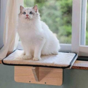 Petsfit 猫窓用ベッド キャットソファー ウインドウベッド マット付き 取り付けタイプ 日向ぼっこ 42L x 29W x 15H cm